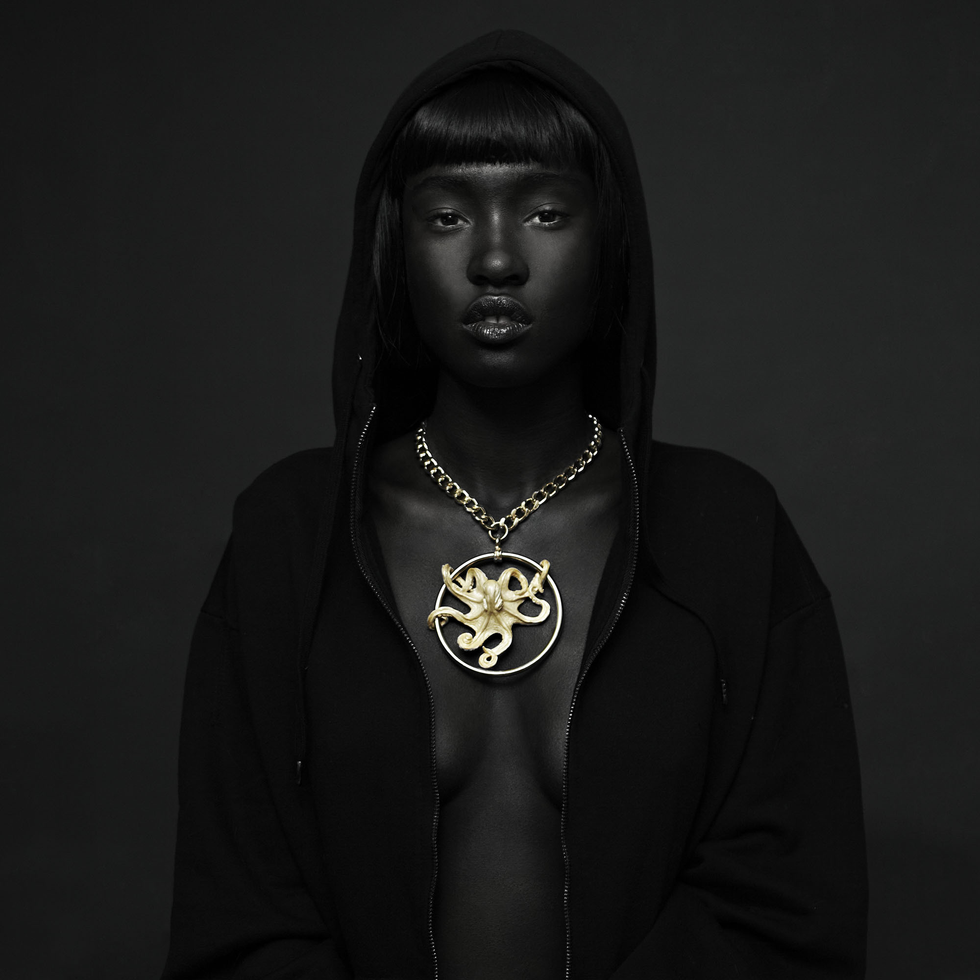 Devanie Gobir, wearing Octopus Encircled,  Origin range