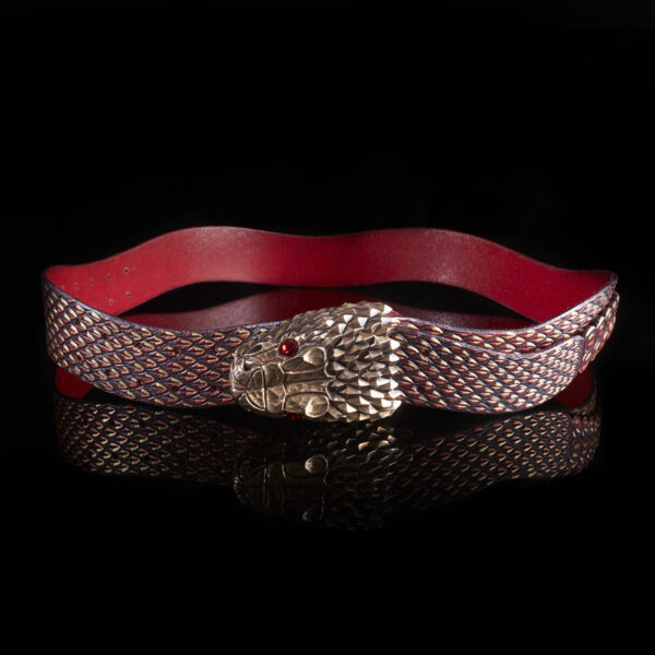 snake belt fashion luxury red rattle snake strange loop jewellery